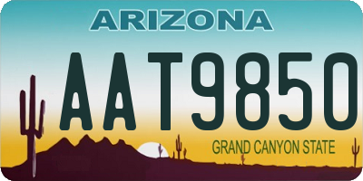 AZ license plate AAT9850