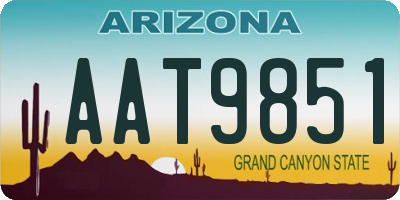 AZ license plate AAT9851