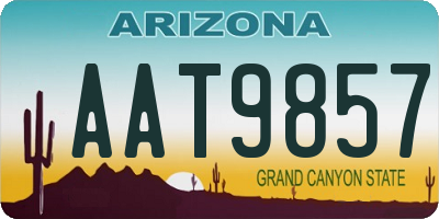 AZ license plate AAT9857