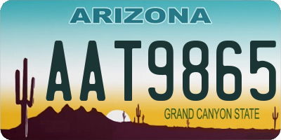 AZ license plate AAT9865