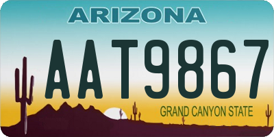 AZ license plate AAT9867