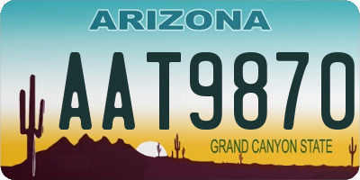 AZ license plate AAT9870