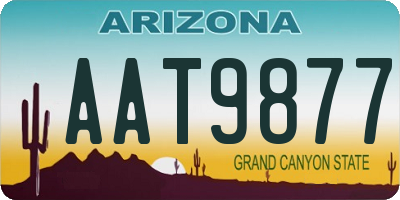 AZ license plate AAT9877