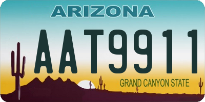 AZ license plate AAT9911