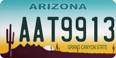 AZ license plate AAT9913