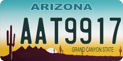 AZ license plate AAT9917