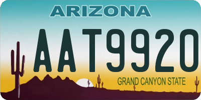 AZ license plate AAT9920