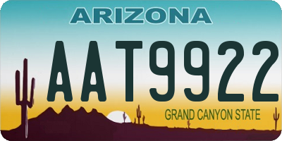 AZ license plate AAT9922