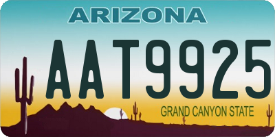 AZ license plate AAT9925