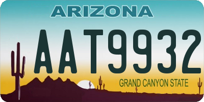 AZ license plate AAT9932