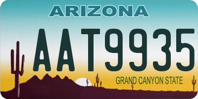 AZ license plate AAT9935