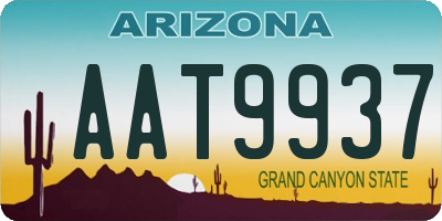 AZ license plate AAT9937