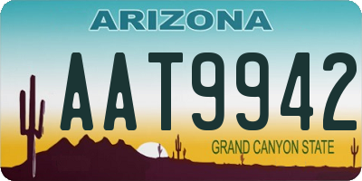 AZ license plate AAT9942