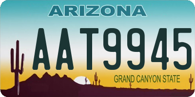 AZ license plate AAT9945