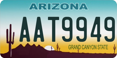 AZ license plate AAT9949