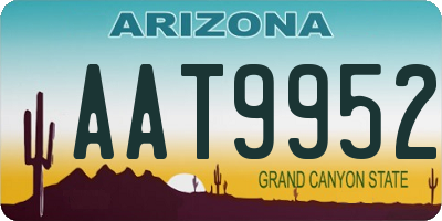 AZ license plate AAT9952