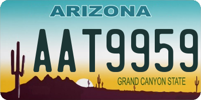 AZ license plate AAT9959