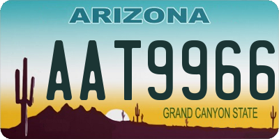 AZ license plate AAT9966