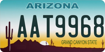AZ license plate AAT9968