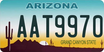 AZ license plate AAT9970