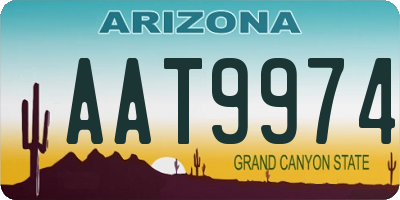 AZ license plate AAT9974