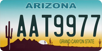 AZ license plate AAT9977