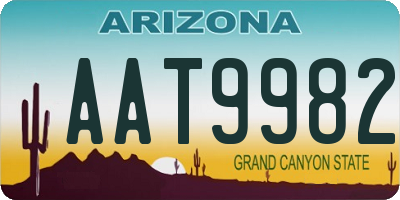AZ license plate AAT9982