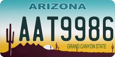 AZ license plate AAT9986