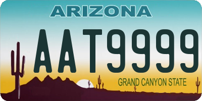 AZ license plate AAT9999