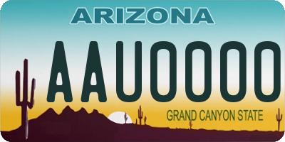 AZ license plate AAU0000