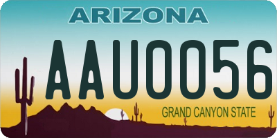 AZ license plate AAU0056