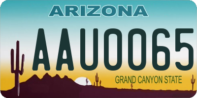 AZ license plate AAU0065