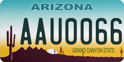 AZ license plate AAU0066