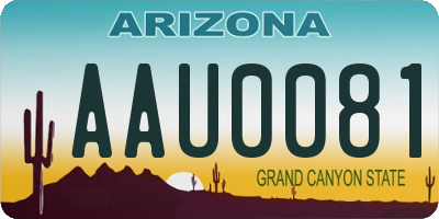 AZ license plate AAU0081