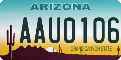 AZ license plate AAU0106