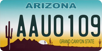 AZ license plate AAU0109