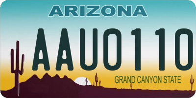 AZ license plate AAU0110