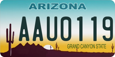 AZ license plate AAU0119