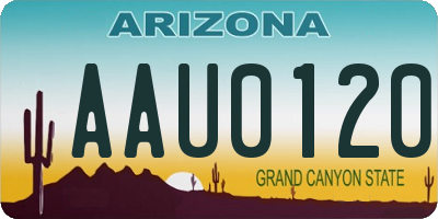 AZ license plate AAU0120