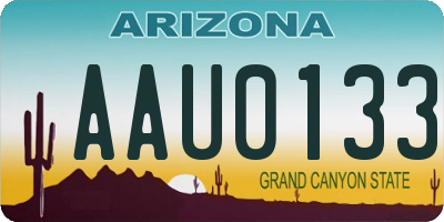 AZ license plate AAU0133