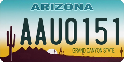 AZ license plate AAU0151