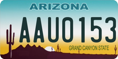 AZ license plate AAU0153