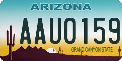 AZ license plate AAU0159