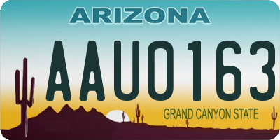 AZ license plate AAU0163