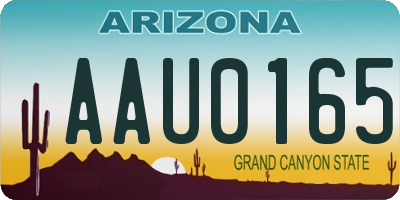 AZ license plate AAU0165