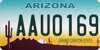 AZ license plate AAU0169
