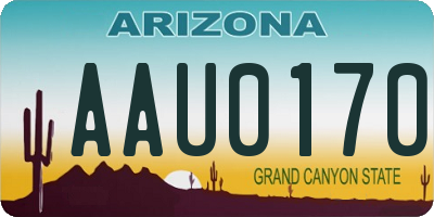 AZ license plate AAU0170