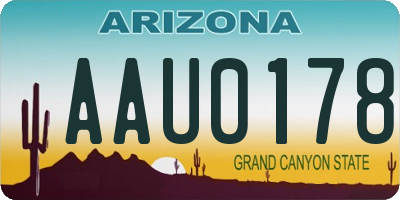 AZ license plate AAU0178