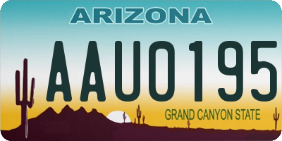 AZ license plate AAU0195