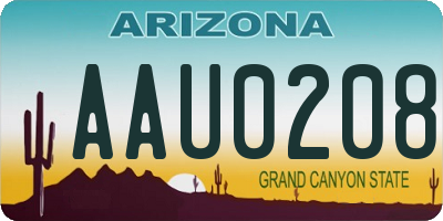 AZ license plate AAU0208